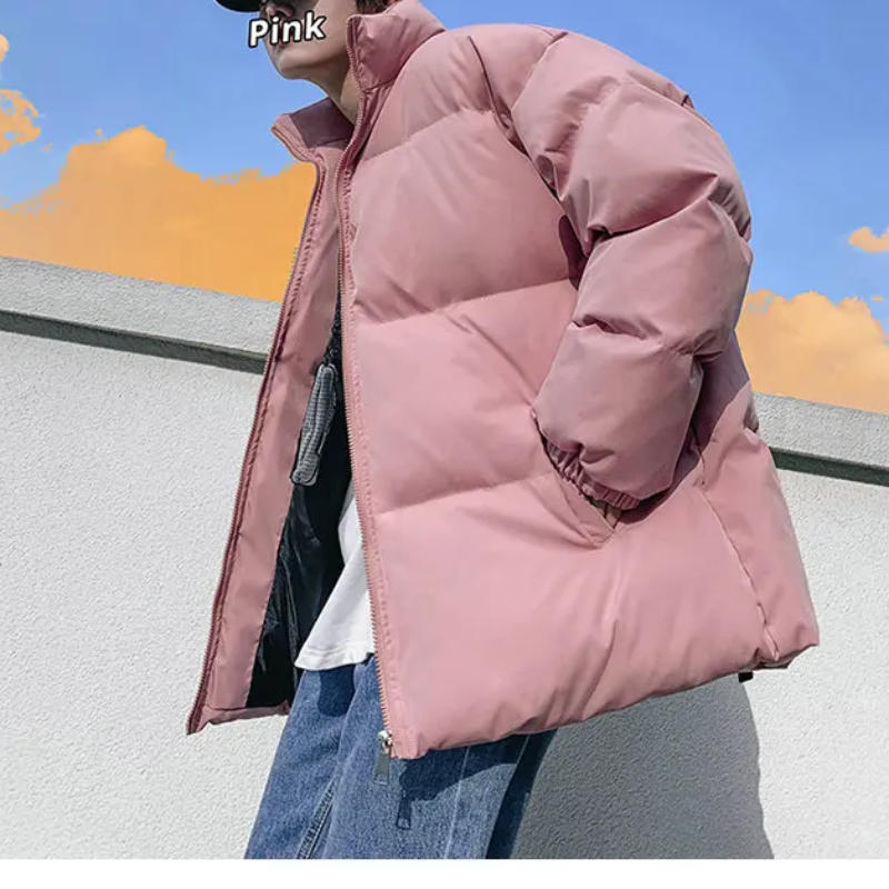 Moda Puffer Jas Dames - Oversized Gewatteerde Winterjas met Hoge Kraag