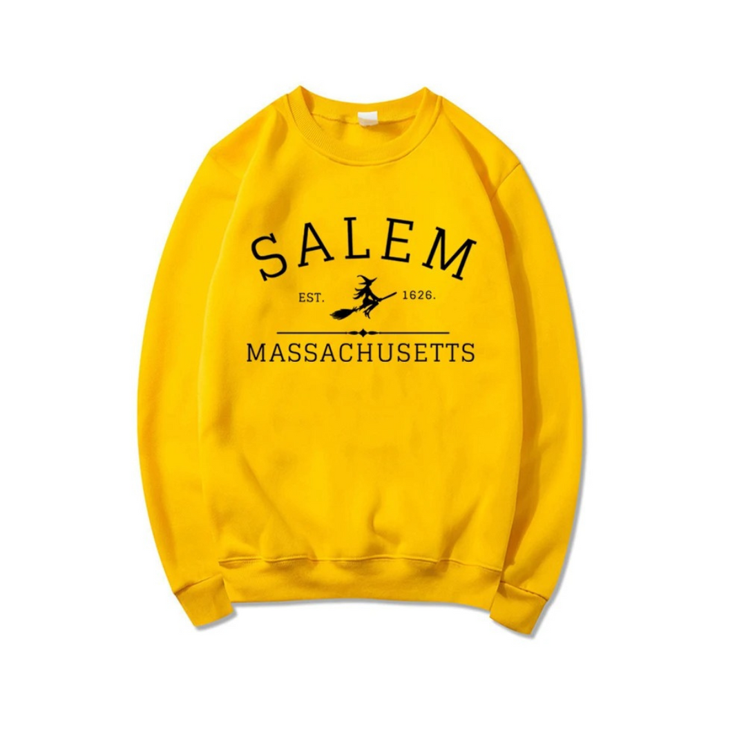 Blijves - Comfortabele Grafische Sweatshirt Met Salem Print – Dames Trui