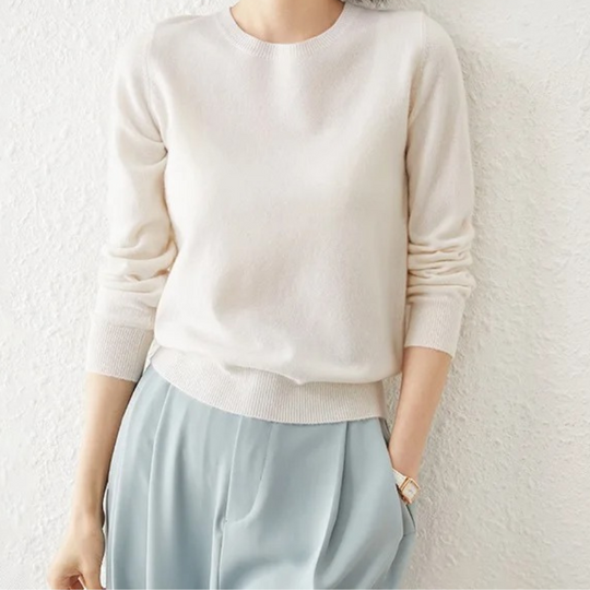 Truizus - Comfortabele Dames Trui – Warme Kasjmier Trui Met Lange Mouwen