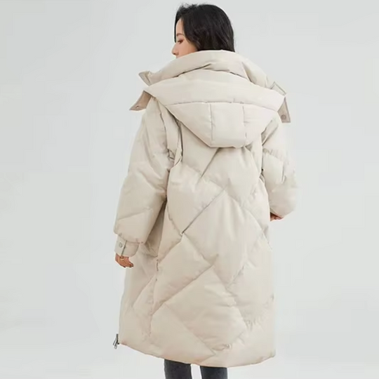 Moda Puffer Jas Dames - Lang, Met Capuchon, Gewatteerde Winterjas