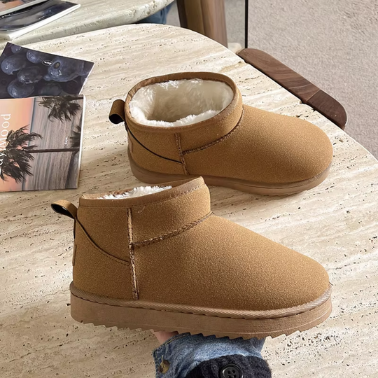 Moda Dames Gevoerde Laarzen, Enkelhoogte, Warme Plush Binnenkant, Duurzame Zool