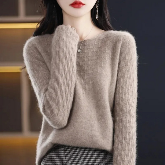 Moda Cashmere Trui Dames – Elegant Gebreid Design, Zacht & Warm