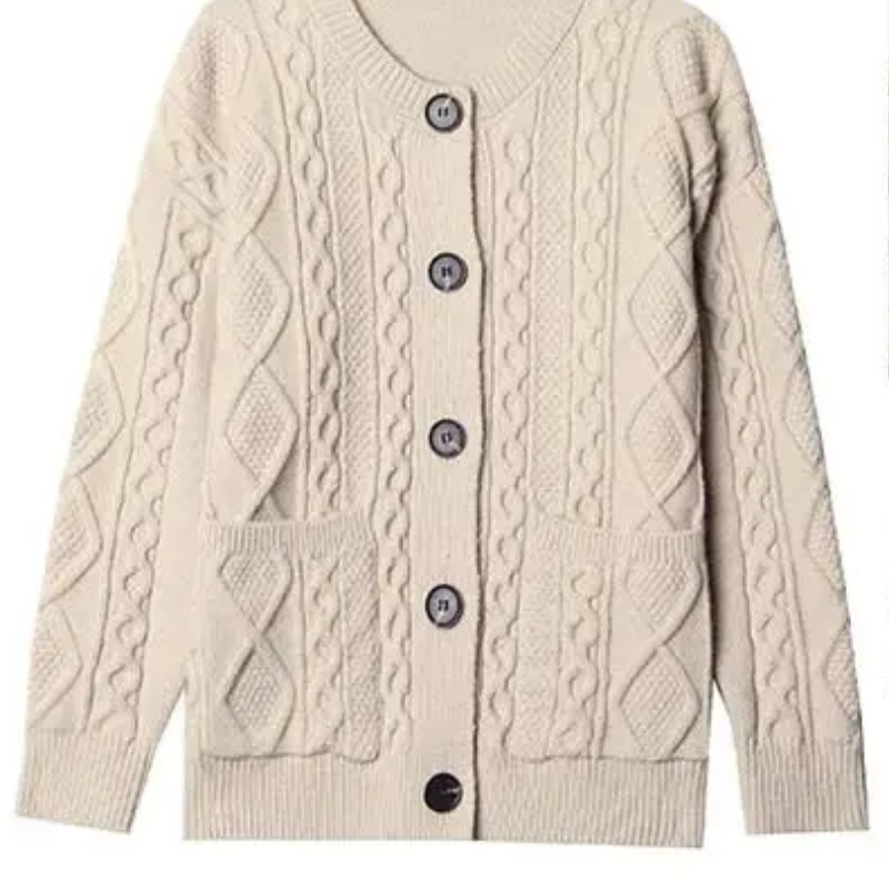 Moda Gebreid Vest Dames Met Rond Hals En Knoopsluiting