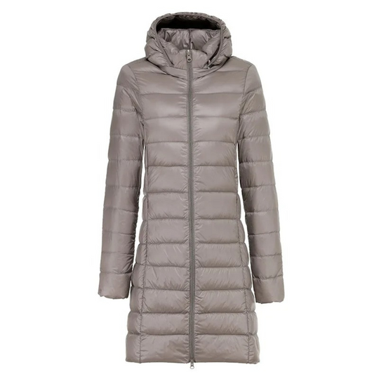 Moda Puffer Jas Dames - Slim Fit Lange Gewatteerde Winterjas