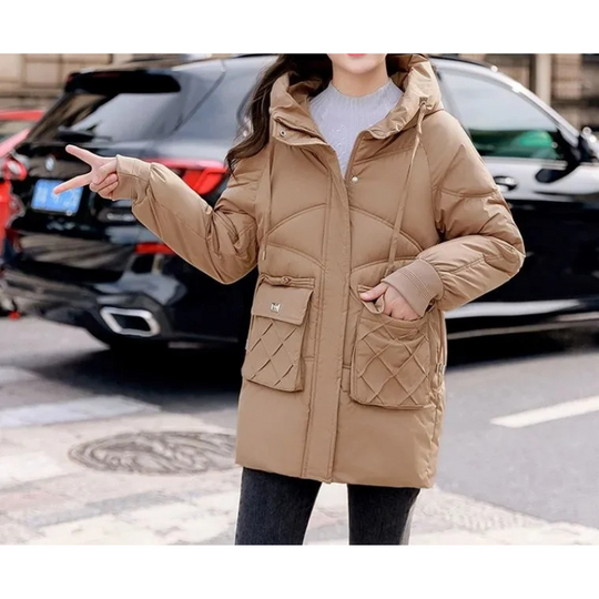 Silvana - Parka Winterjas Dames met Capuchon, Voorzakken en Warme Voering