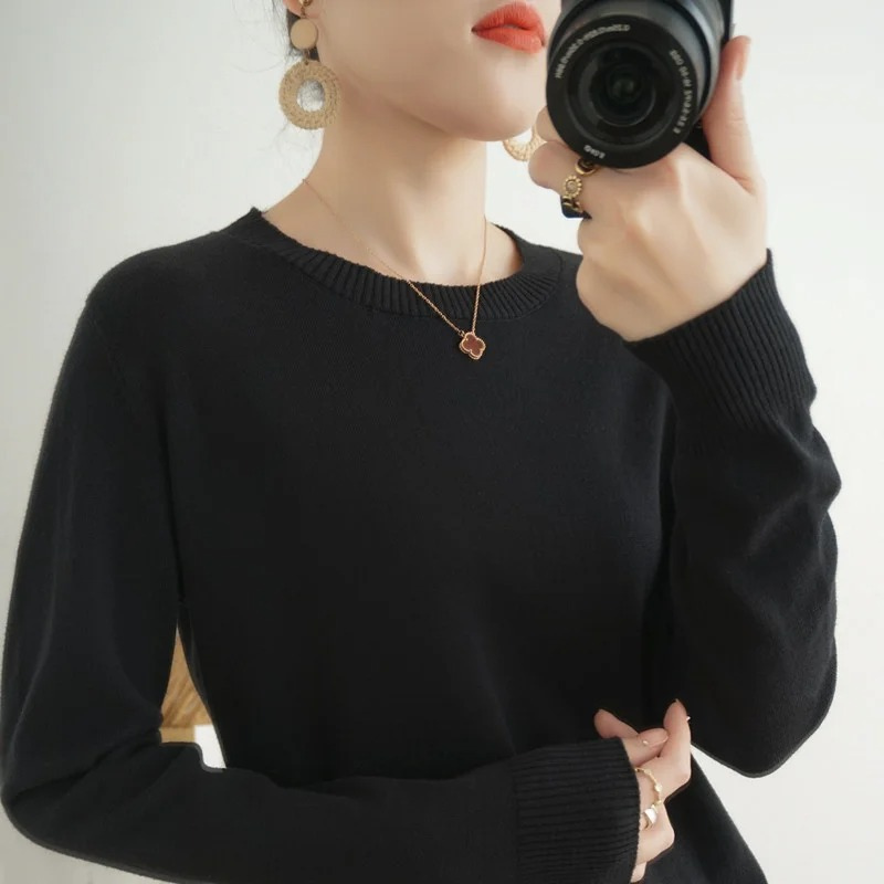 Moda Cashmere Trui Dames – Klassieke Ronde Hals, Zacht & Ademend