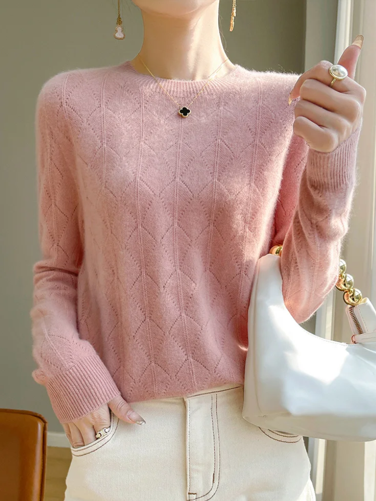 Moda Cashmere Trui Dames – Gebreid Patroon, Zacht & Stijlvol Design