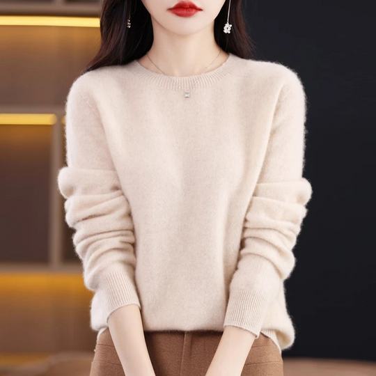 Moda Cashmere Trui Dames – Ronde Hals, Zachte Luxe & Warmte