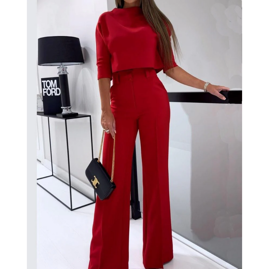 MODA Elegante Effen tweedelige casual set