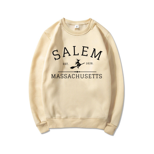 Blijves - Comfortabele Grafische Sweatshirt Met Salem Print – Dames Trui