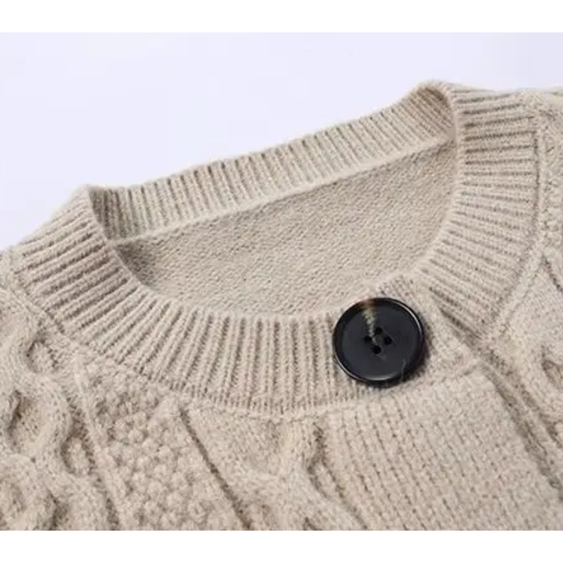 Moda Gebreid Vest Dames Met Rond Hals En Knoopsluiting