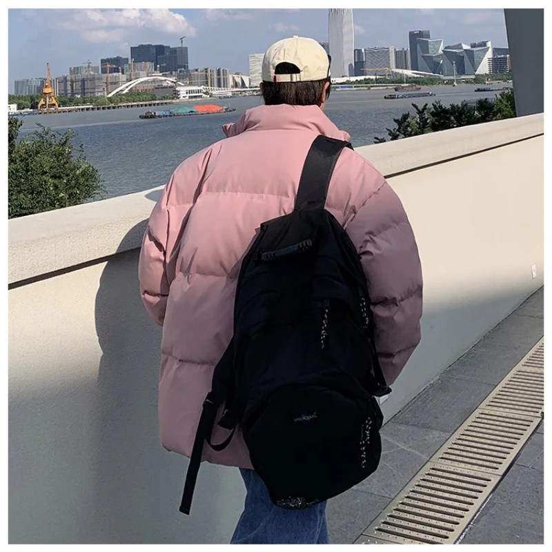Moda Puffer Jas Dames - Oversized Gewatteerde Winterjas met Hoge Kraag