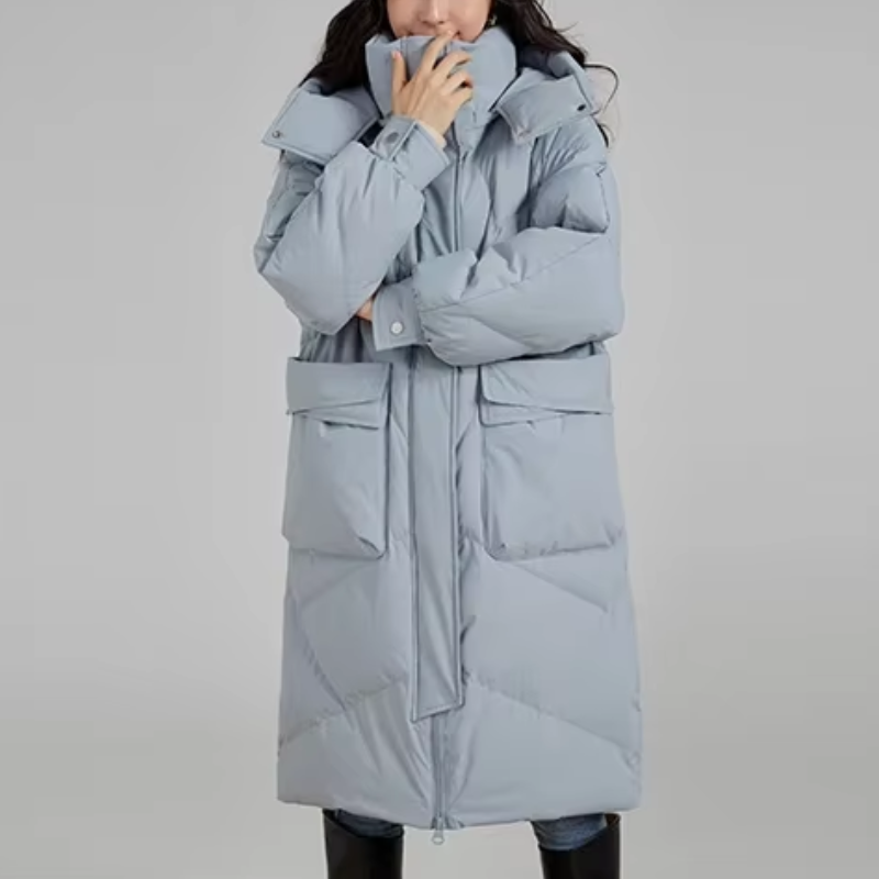 Moda Puffer Jas Dames - Lang, Met Capuchon, Gewatteerde Winterjas