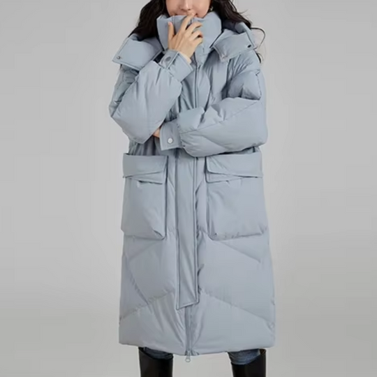 Moda Puffer Jas Dames - Lang, Met Capuchon, Gewatteerde Winterjas