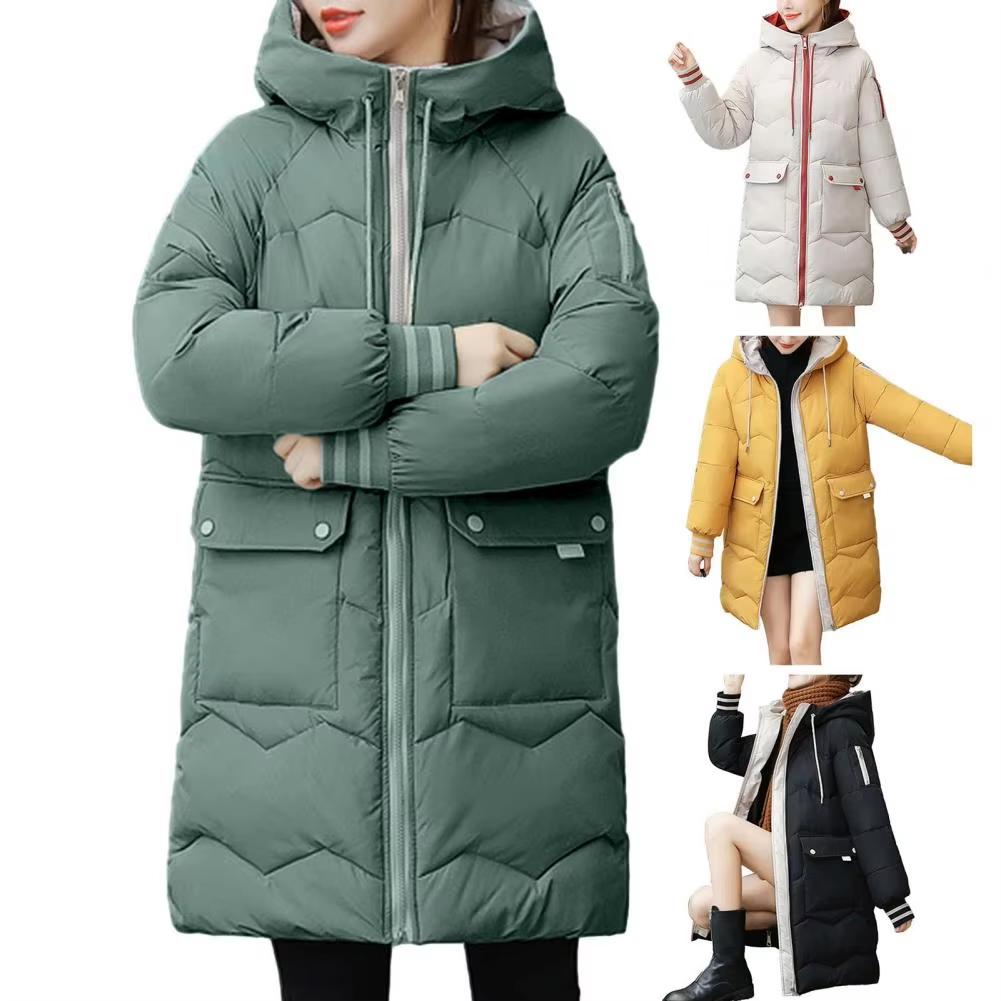 Moda Lange Winterjas Dames - Gewatteerd Met Capuchon En Praktische Zakken