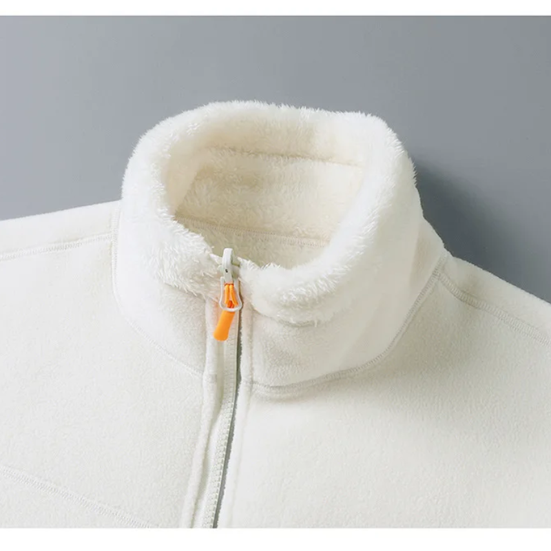 Moda Fleece Vesten Dames met Hoge Kraag en Rits, Warm Gevoerd Ontwerp