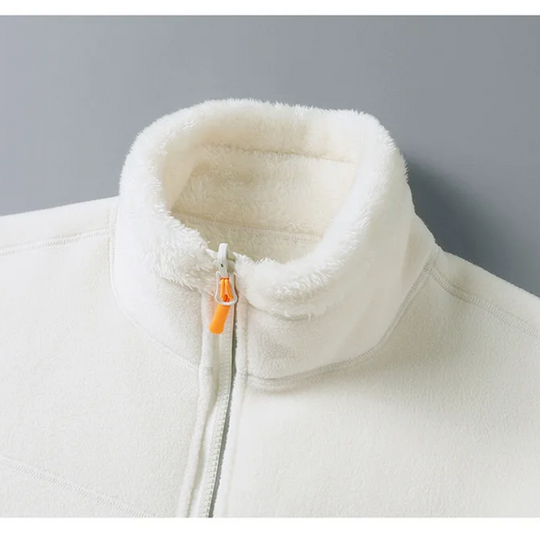 Moda Fleece Vesten Dames met Hoge Kraag en Rits, Warm Gevoerd Ontwerp