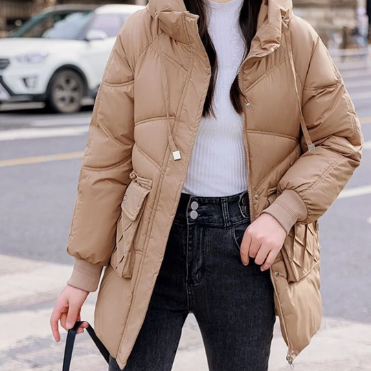Silvana - Parka Winterjas Dames met Capuchon, Voorzakken en Warme Voering
