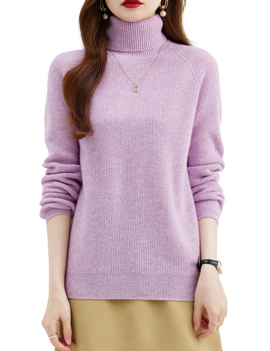 Moda Cashmere Trui Dames – Tijdloze Gebreide Coltrui, Warm & Comfortabel