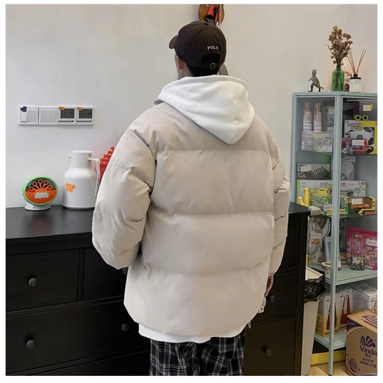 Moda Puffer Jas Dames - Oversized Gewatteerde Winterjas met Hoge Kraag