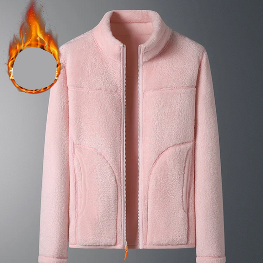 Moda Fleece Vesten Dames met Hoge Kraag en Rits, Warm Gevoerd Ontwerp