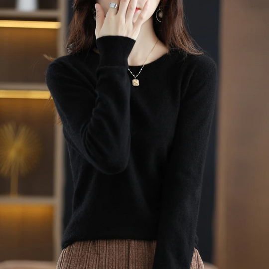 Moda Cashmere Trui Dames – Ronde Hals, Zachte Luxe & Warmte