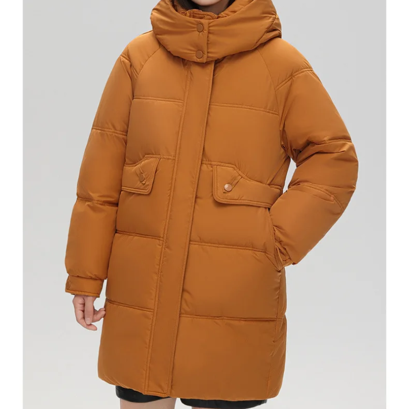 Zantora - Gewatteerde Jas Dames, Lang Puffer Model met Capuchon, Rits en Zakken