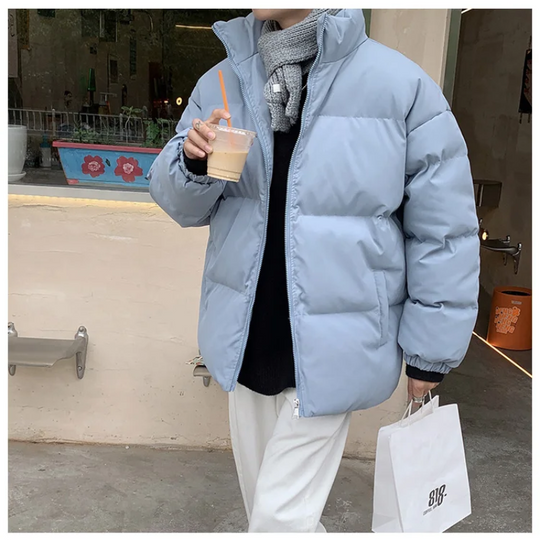 Moda Puffer Jas Dames - Oversized Gewatteerde Winterjas met Hoge Kraag