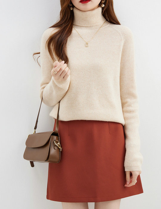 Moda Cashmere Trui Dames – Tijdloze Gebreide Coltrui, Warm & Comfortabel