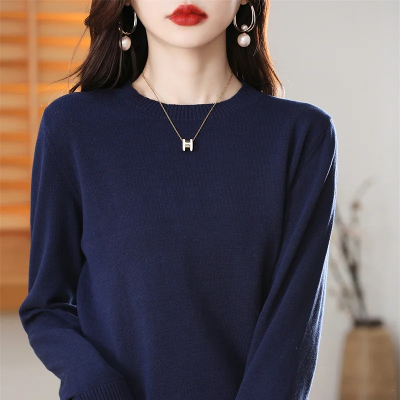 Moda Cashmere Trui Dames – Klassieke Ronde Hals, Zacht & Ademend