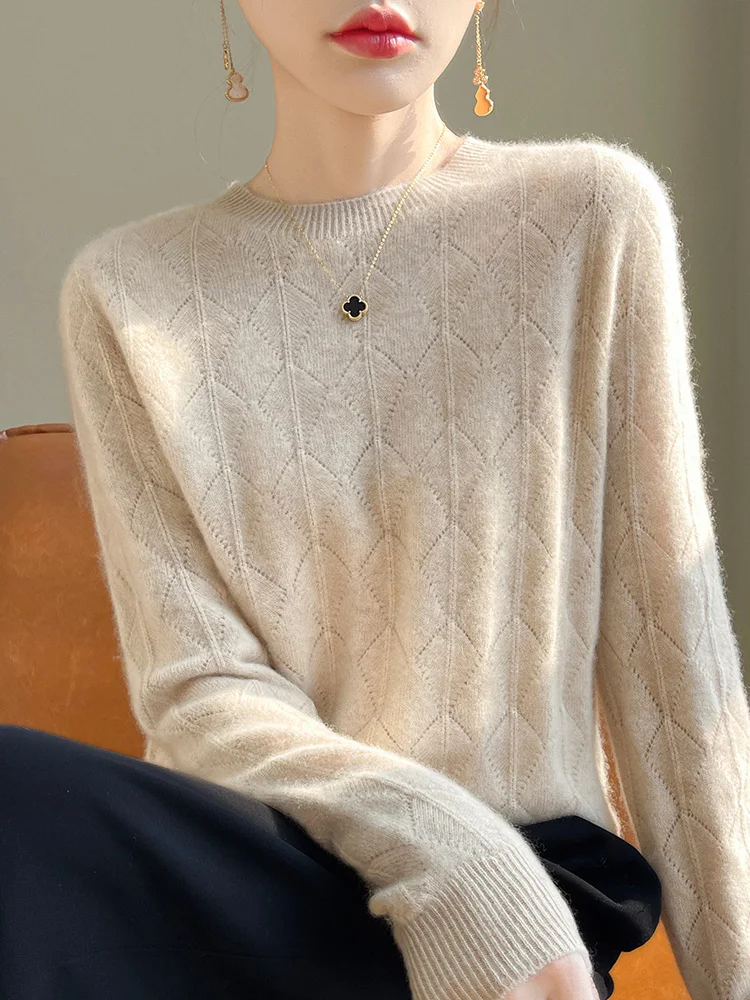 Moda Cashmere Trui Dames – Gebreid Patroon, Zacht & Stijlvol Design