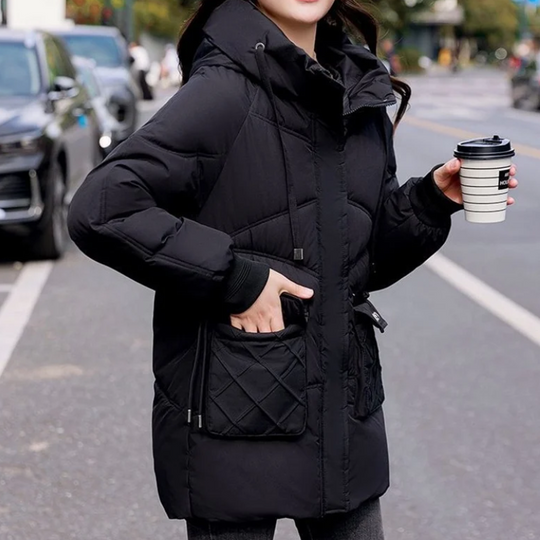 Silvana - Parka Winterjas Dames met Capuchon, Voorzakken en Warme Voering
