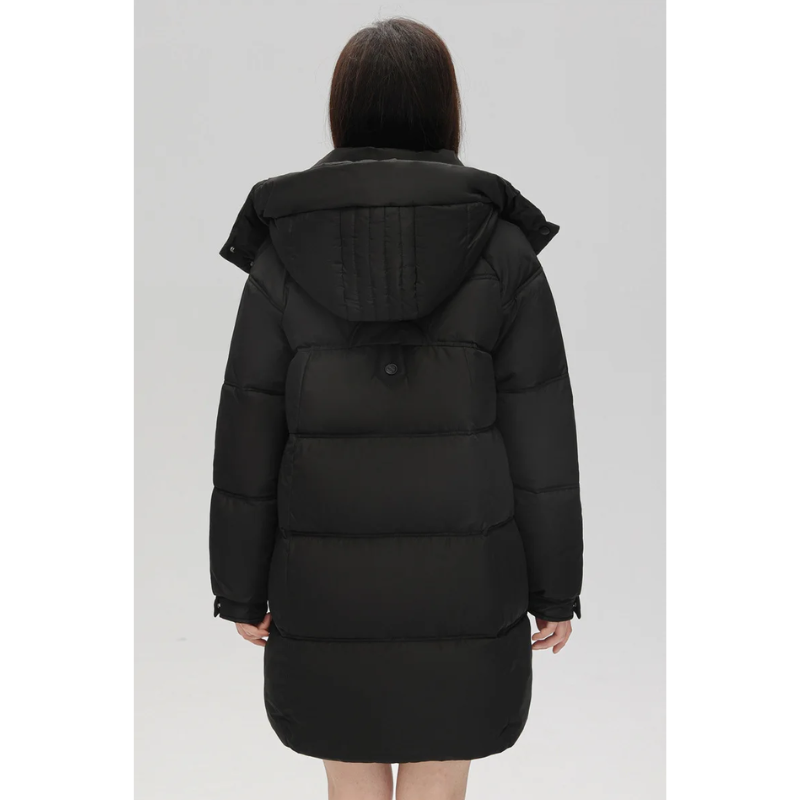 Zantora - Gewatteerde Jas Dames, Lang Puffer Model met Capuchon, Rits en Zakken