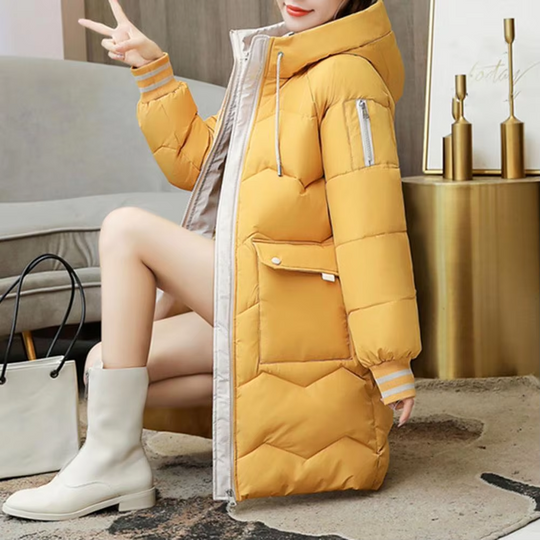 Moda Lange Winterjas Dames - Gewatteerd Met Capuchon En Praktische Zakken