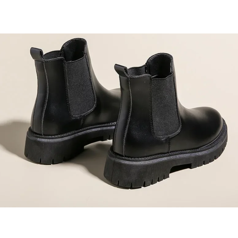 Solatia - Dames Chelsea Boots van Leer met Elastische Zijkanten