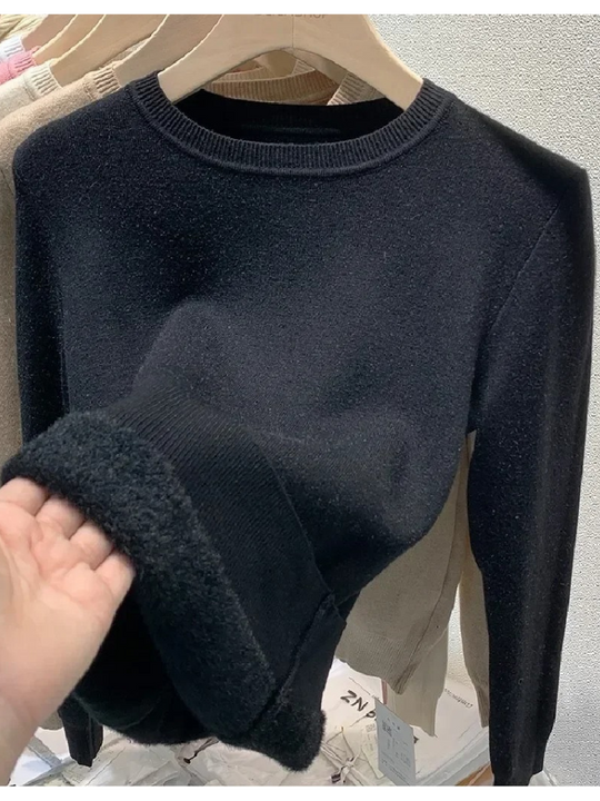Moda Dames Coltrui - Thermische Ribgebreide Trui - Warm Gevoerd - Coltrui Dames