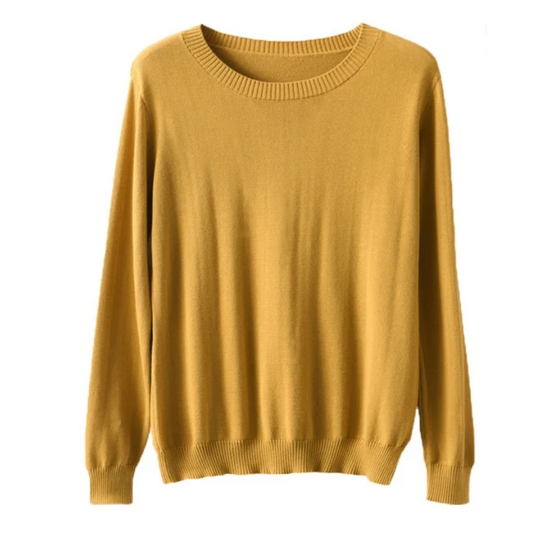 Moda Cashmere Trui Dames – Klassieke Ronde Hals, Zacht & Ademend
