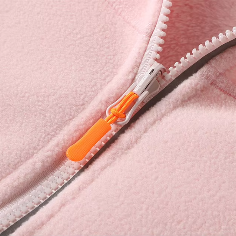 Moda Fleece Vesten Dames met Hoge Kraag en Rits, Warm Gevoerd Ontwerp