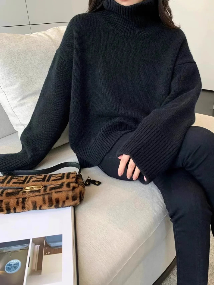 Moda Coltrui Dames - Oversized Gebreide Trui, Zacht en Comfortabel