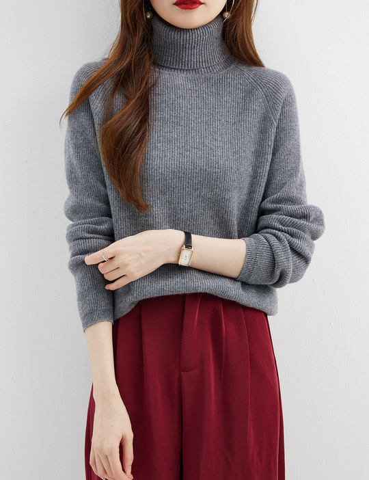 Moda Cashmere Trui Dames – Tijdloze Gebreide Coltrui, Warm & Comfortabel