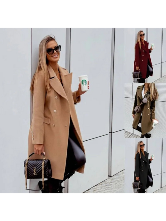 Trachtz - Dubbelknoopsluiting Trenchcoat Dames, Slim Fit met Knoopdetails