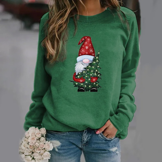 Cosmixx - Kersttrui met Kabouter en Kerstboom Design – Feestelijke Gebreide Trui