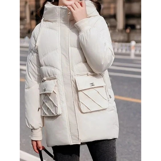 Silvana - Parka Winterjas Dames met Capuchon, Voorzakken en Warme Voering