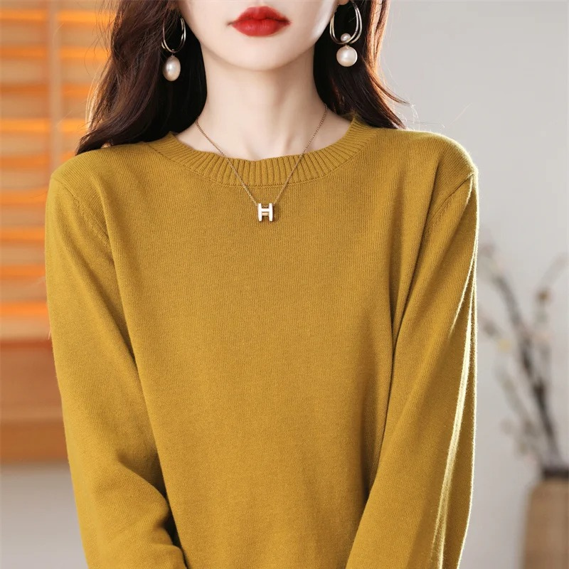 Moda Cashmere Trui Dames – Klassieke Ronde Hals, Zacht & Ademend