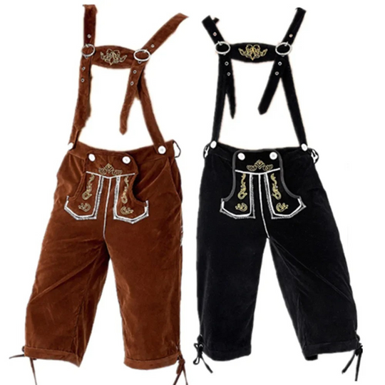 HoutLed - Heren Lederhosen Set met Kniebroek en Borduursels - Oktoberfest Outfit