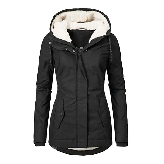 Moda Lange Winterjas Dames - Met Capuchon, Fleece Voering, Warme Jas