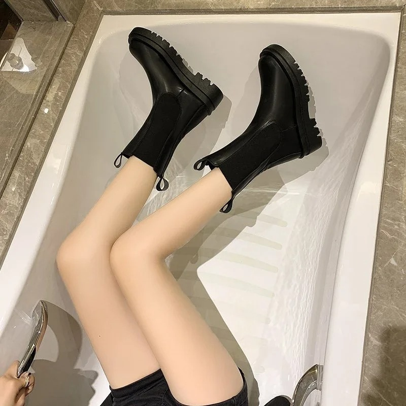 Verlotta - Dames Chelsea Boots Lang met Elastische Zijkanten
