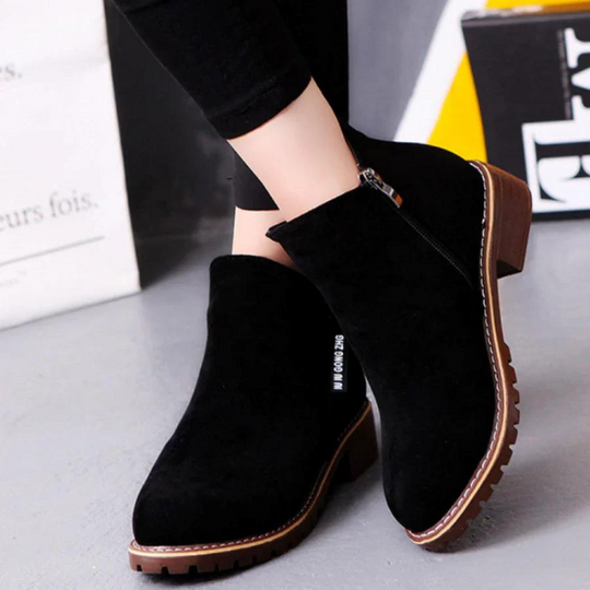 Opulent - Dames Casual Suède Enkellaarsjes, Antislip, Met Ritsluiting