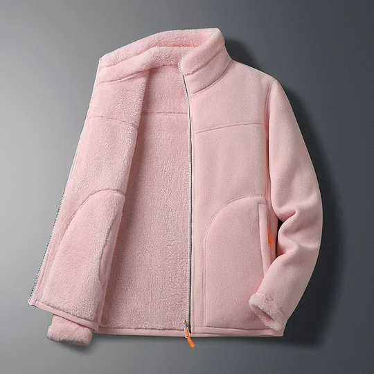 Moda Fleece Vesten Dames met Hoge Kraag en Rits, Warm Gevoerd Ontwerp