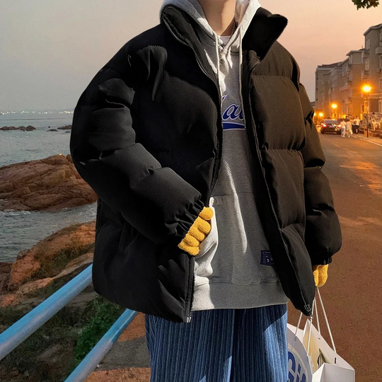 Moda Puffer Jas Dames - Oversized Gewatteerde Winterjas met Hoge Kraag